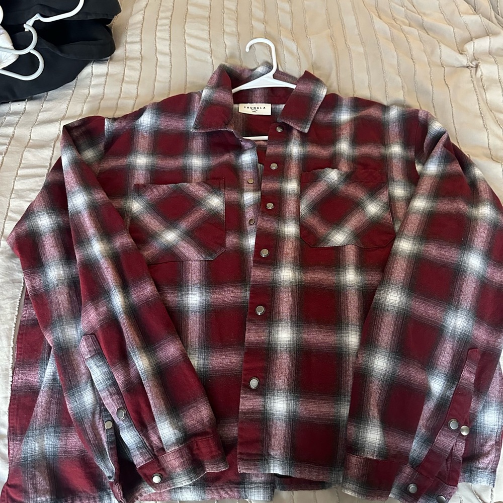 YoungLA Red and White Flannel